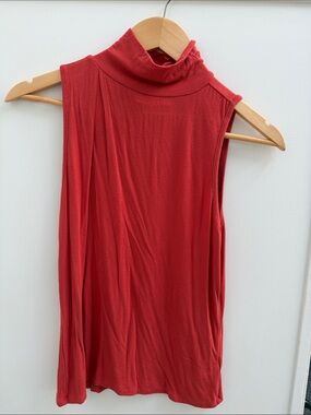 Universal Thread Coral Sleeveless Ribbed Turtleneck Top